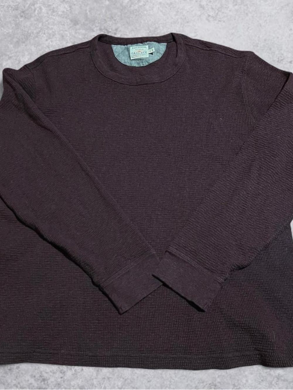 Faherty Thermal Surplus Crew Neck Shirt Mens XL Red Waffle Knit Base